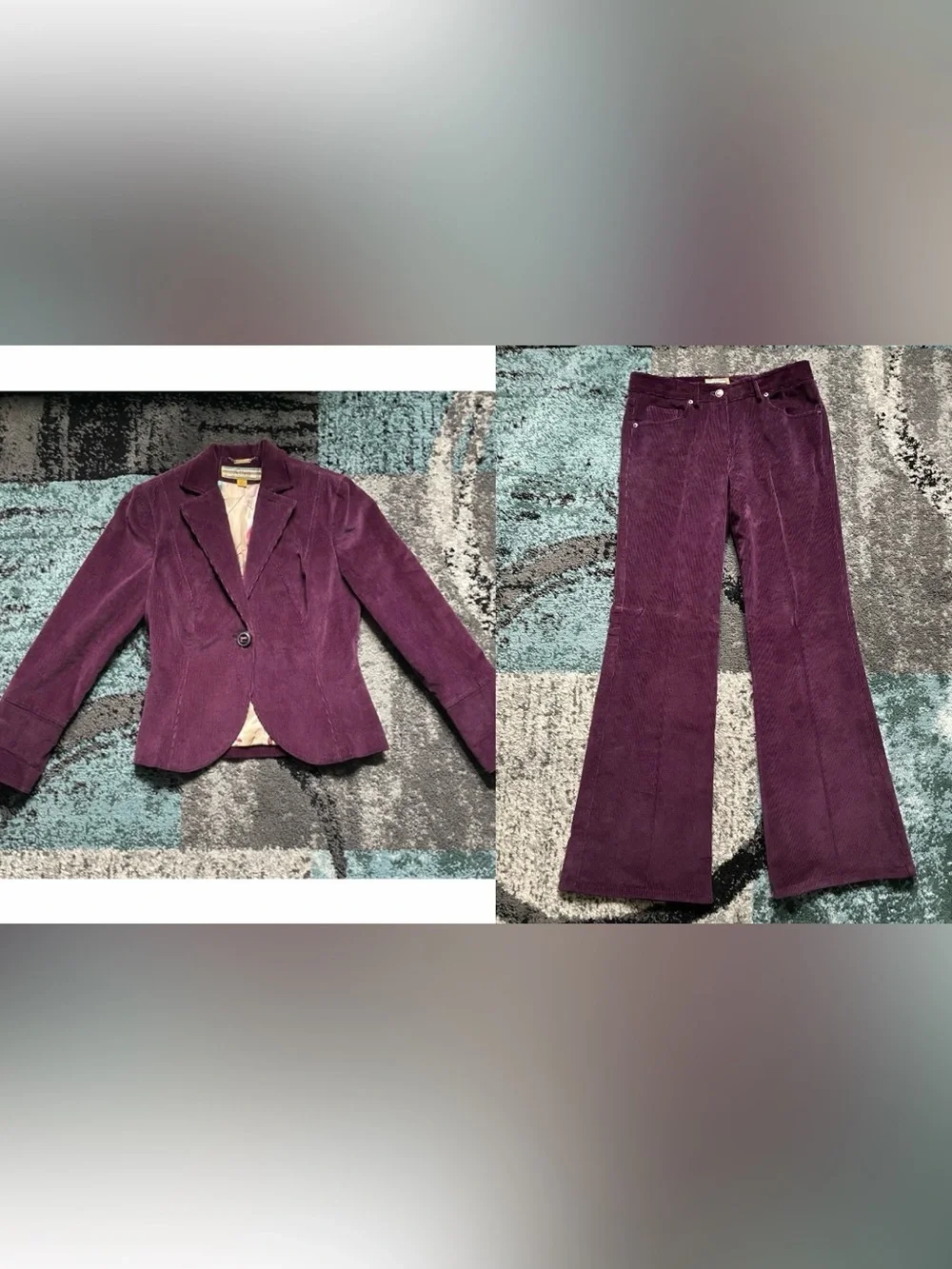 Allen B. By Allen Schwartz violet Corduroy Blazer & matching trouser 2piece suit